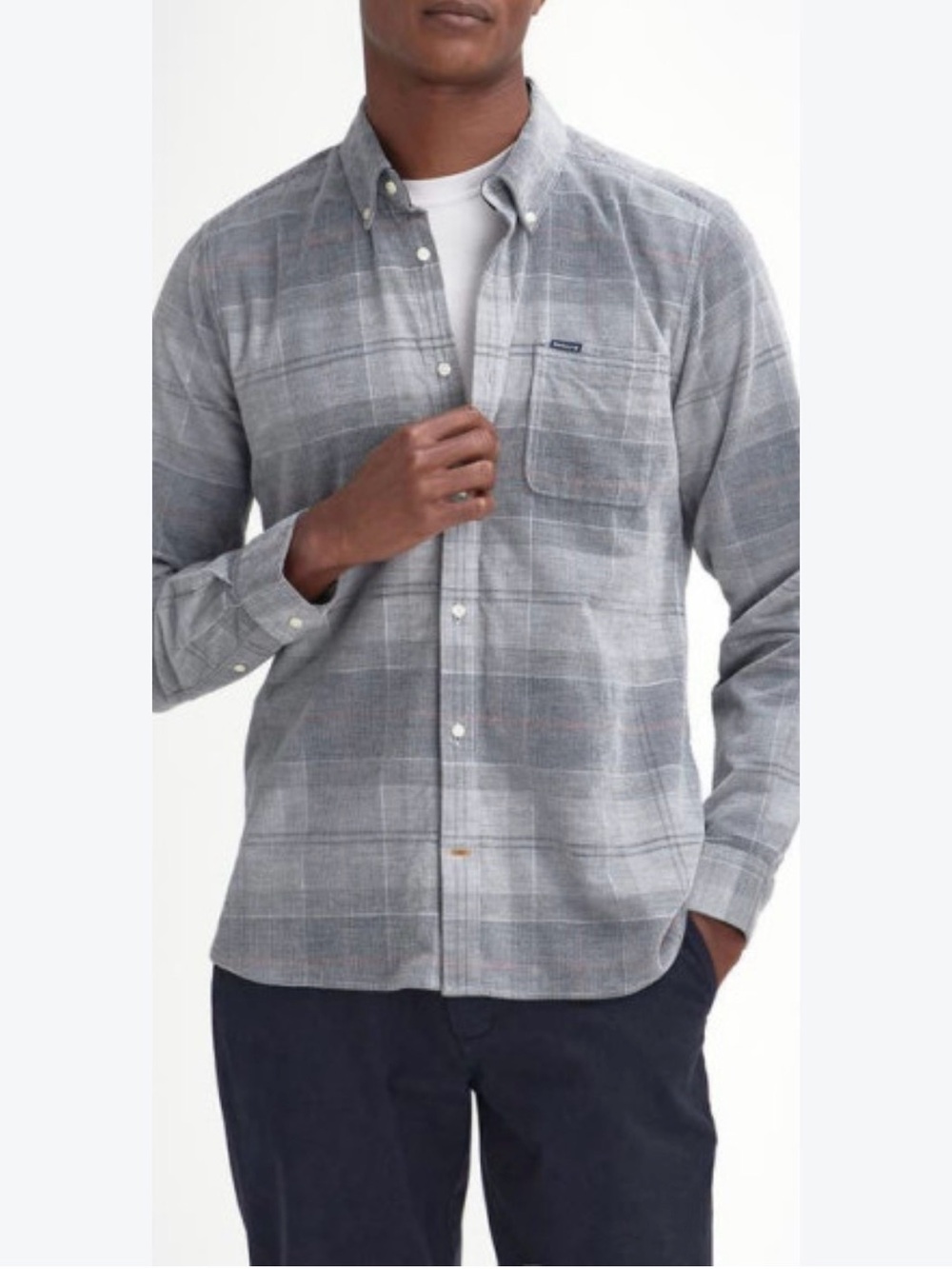 Barbour Blair Light Blue and Gray Plaid Button-Down Shirt